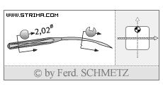 Strojové jehly pro průmyslové šicí stroje Schmetz UY 154 GHS 75