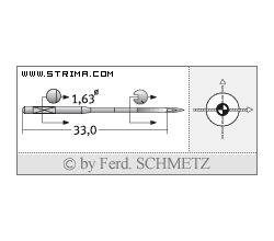 Strojové jehly pro průmyslové šicí stroje Schmetz 750 SES 100