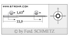 Strojové jehly pro průmyslové šicí stroje Schmetz 3201120