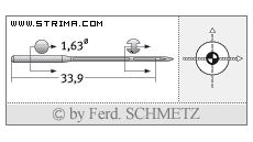 Strojové jehly pro průmyslové šicí stroje Schmetz 3201 SES 90