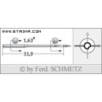 Strojové jehly pro průmyslové šicí stroje Schmetz 3207 CR 130