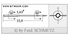 Strojové jehly pro průmyslové šicí stroje Schmetz 3207 CR 130
