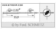 Strojové jehly pro průmyslové šicí stroje Schmetz 1738 (A) LR 70