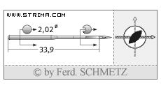 Strojové jehly pro průmyslové šicí stroje Schmetz 1738 (A) LR 75