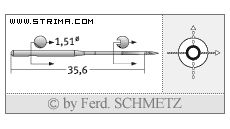 Strojové jehly pro průmyslové šicí stroje Schmetz 551 80