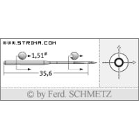 Strojové jehly pro průmyslové šicí stroje Schmetz 551 70
