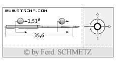 Strojové jehly pro průmyslové šicí stroje Schmetz 551 70