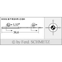 Strojové jehly pro průmyslové šicí stroje Schmetz UY 118 GHS 70