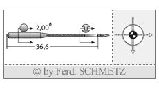 Strojové jehly pro průmyslové šicí stroje Schmetz UY 108 GS SES 80