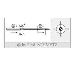 Strojové jehly pro průmyslové šicí stroje Schmetz UY 108 GS SES 100