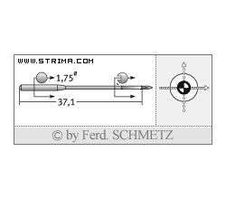 Strojové jehly pro průmyslové šicí stroje Schmetz TQX1 SUK 75