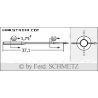 Strojové jehly pro průmyslové šicí stroje Schmetz TQX1 65