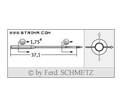 Strojové jehly pro průmyslové šicí stroje Schmetz TQX1 75