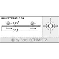 Strojové jehly pro průmyslové šicí stroje Schmetz TQX1 125