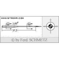 Strojové jehly pro průmyslové šicí stroje Schmetz UY 163 GAS SUK 90