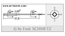 Strojové jehly pro průmyslové šicí stroje Schmetz B-67 110