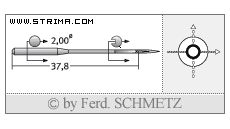 Strojové jehly pro průmyslové šicí stroje Schmetz B-67 100