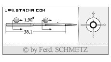Strojové jehly pro průmyslové šicí stroje Schmetz 505 LG 190