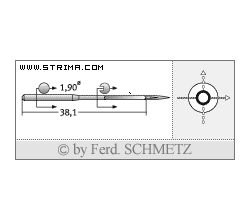 Strojové jehly pro průmyslové šicí stroje Schmetz 505 LG 190