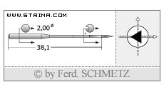 Strojové jehly pro průmyslové šicí stroje Schmetz 134-35 DH 100