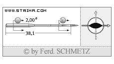 Strojové jehly pro průmyslové šicí stroje Schmetz 134-35 PCL 100