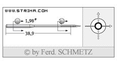 Strojové jehly pro průmyslové šicí stroje Schmetz 332 (R) 140
