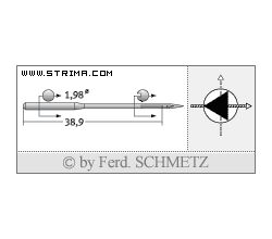 Strojové jehly pro průmyslové šicí stroje Schmetz 332 D 140
