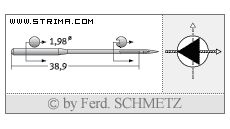 Strojové jehly pro průmyslové šicí stroje Schmetz 332 D 120