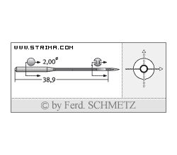 Strojové jehly pro průmyslové šicí stroje Schmetz B-63 SPI 100
