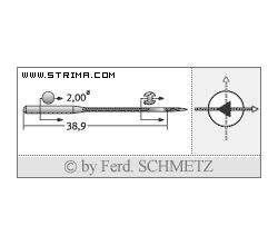 Strojové jehly pro průmyslové šicí stroje Schmetz 4463-35 SD1 90