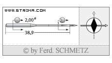 Strojové jehly pro průmyslové šicí stroje Schmetz 135X16 DIA 160