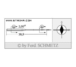 Strojové jehly pro průmyslové šicí stroje Schmetz 135X16 DIA 160