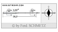 Strojové jehly pro průmyslové šicí stroje Schmetz 135X16 DIA 180