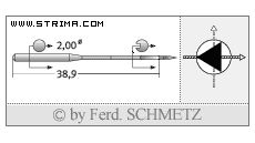 Strojové jehly pro průmyslové šicí stroje Schmetz 135X16 TRI 100