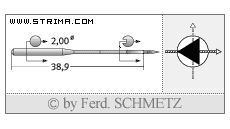 Strojové jehly pro průmyslové šicí stroje Schmetz 135X16 TRI 120