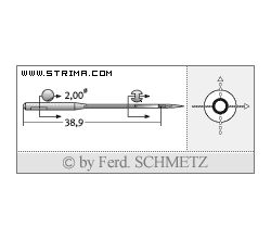 Strojové jehly pro průmyslové šicí stroje Schmetz 971 B/1 110