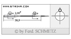Strojové jehly pro průmyslové šicí stroje Schmetz 470 KA 100