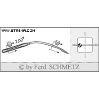 Strojové jehly pro průmyslové šicí stroje Schmetz 251 LG SES 90