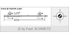 Strojové jehly pro průmyslové šicí stroje Schmetz TQX7 SUK 75