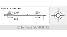 Strojové jehly pro průmyslové šicí stroje Schmetz TQX7 75