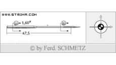 Strojové jehly pro průmyslové šicí stroje Schmetz 110 S TOP SUK 160
