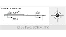 Strojové jehly pro průmyslové šicí stroje Schmetz 215 AH SES 90