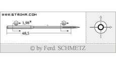 Strojové jehly pro průmyslové šicí stroje Schmetz 332 LG 180