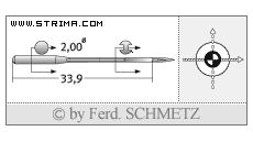 Strojové jehly pro průmyslové šicí stroje Schmetz 558 SUK 120