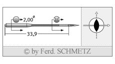 Strojové jehly pro průmyslové šicí stroje Schmetz 4463 KK S 70