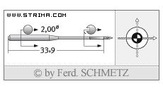Strojové jehly pro průmyslové šicí stroje Schmetz SY 1906-07 100