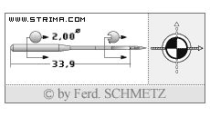 Strojové jehly pro průmyslové šicí stroje Schmetz SY 1906-08 70