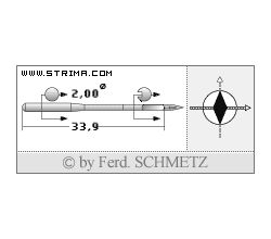 Strojové jehly pro průmyslové šicí stroje Schmetz 134 DI 160