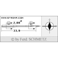Strojové jehly pro průmyslové šicí stroje Schmetz 134 DI 150