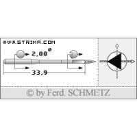 Strojové jehly pro průmyslové šicí stroje Schmetz 134 D 200